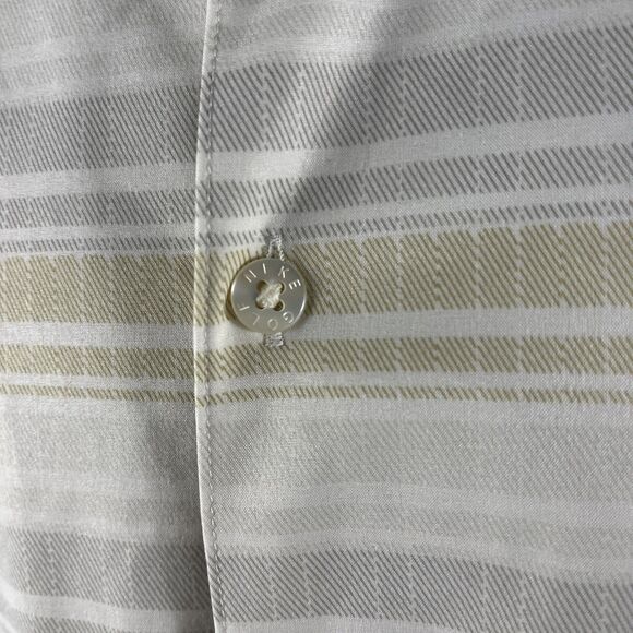 Mens Nike Golf Dri-Fit Tiger Woods Short Sleeve Button Up Shirt Sz XL Striped - Picture 3 of 9